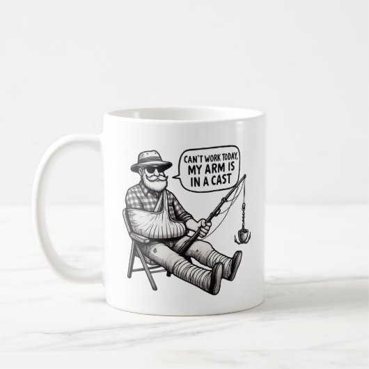 Fishing Pun Mug – Arm’s in a Cast Koffiemok (Links)
