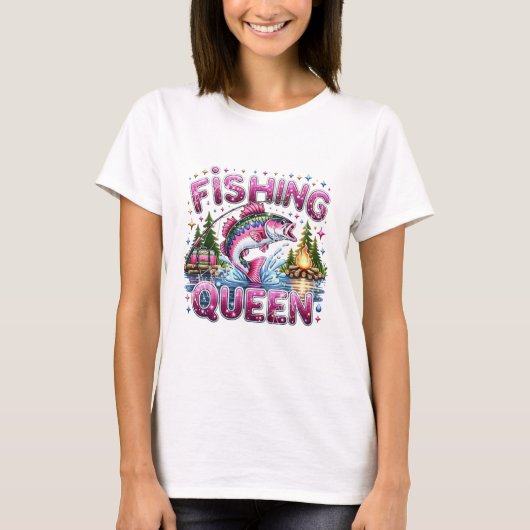Fishing Queen Dames T-Shirt (Voorkant)