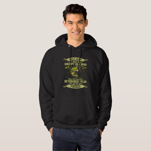 Fishing Retirement Plan for Men Hoodie (Voorkant volledig)