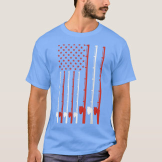 Fishing Rod American Flag 918 T-shirt