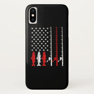 Fishing Rod American Flag Vintage Fishing Case-Mate iPhone Case