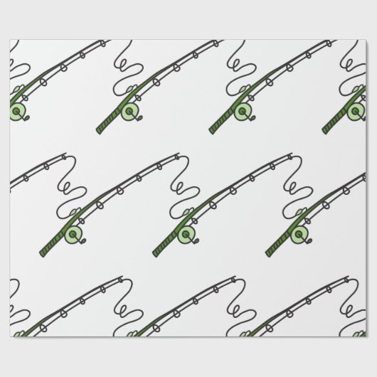 Fishing Rod Cadeaupapier (Vlak)