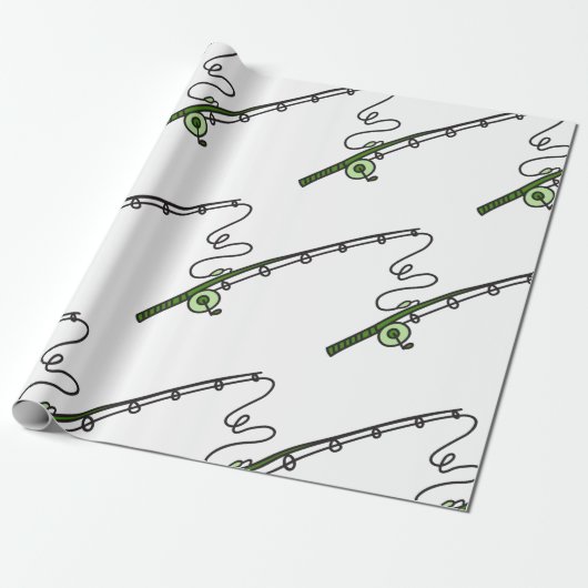Fishing Rod Cadeaupapier (Uitgerold)