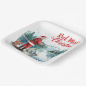 Fishing Santa Christmas themed Papieren Bordje (Gebogen)