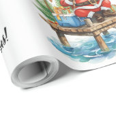 Fishing Santa Claus sitting fishing Christmas time Cadeaupapier (Rol Hoek)