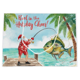 Fishing Santa Florida Kerstcadeautas Groot Cadeauzakje