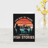 Fishing Shirts For Men 75 Years Old 75th Birthday Kaart (Gele Bloem)