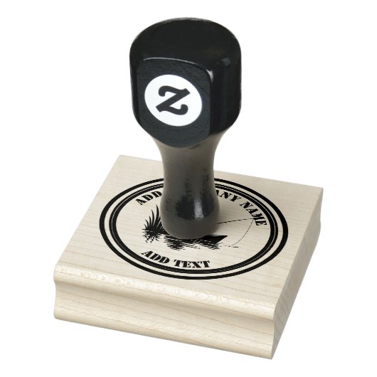 Fishing Silhouette Brand Logo Rubberstempel (Stempel)