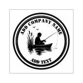 Fishing Silhouette Brand Logo Rubberstempel (Afrduk)