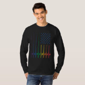 Fishing Spinning Rod LGBT Rainbow Pride USA Americ T-shirt (Voorkant volledig)