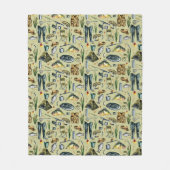 Fishing Sports Equipment Fish Waders Pattern Fleece Deken (Voorkant)