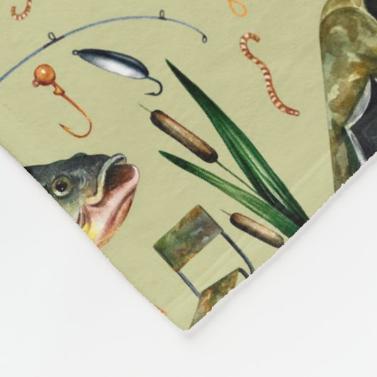 Fishing Sports Equipment Fish Waders Pattern Fleece Deken (Hoek)