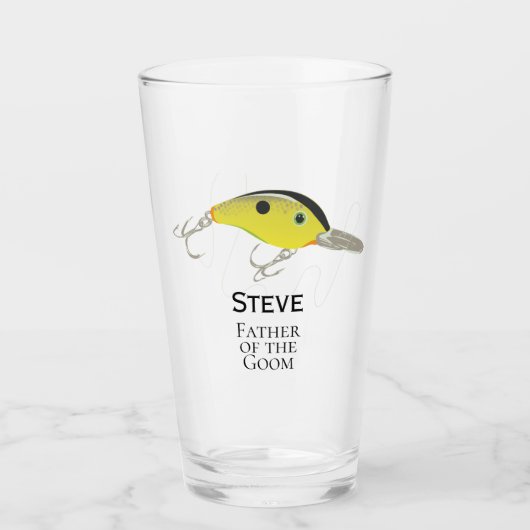 Fishing Tackle Men's Groomsman Father of Groom Glas (Voorkant)