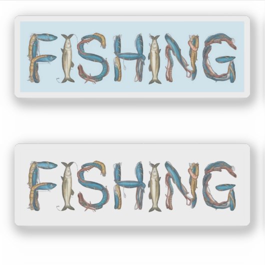 Fishing Text Sticker (Voorkant)