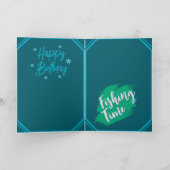 Fishing Theme Birthday Kaart (Binnen)