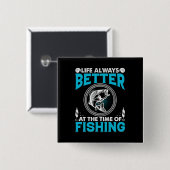 Fishing Theme Vierkante Button 5,1 Cm (Voorkant /achterkant)