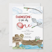 fishing-themed, Fishing Birthday, One, first birth Kaart (Voorkant)
