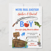 Fishing Themed Reel Excited Baby Shower  Kaart (Voorkant)