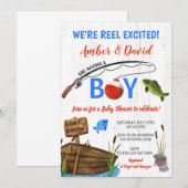 Fishing Themed Reel Excited Baby Shower  Kaart (Voorkant / Achterkant)