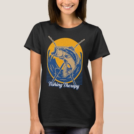 Fishing Therapy Happiness Fisherman Positive Fish T-shirt (Voorkant)