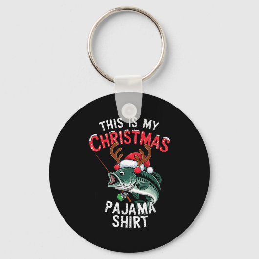 Fishing This Is My Christmas Pajama B Fish Santa H Sleutelhanger (Voorkant)