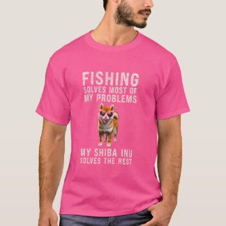 Fishing verhelpt de meeste problemen Shiba Inu T-shirt