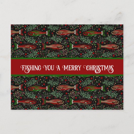Fishing You a Merry Christmas Red Green Trout Briefkaart (Voorkant)