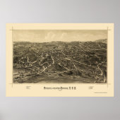 Fishkill, NY Panoramic Map - 1886 Poster (Voorkant)