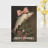 Fishmas Tree Christmas Kaart (Gele Bloem)
