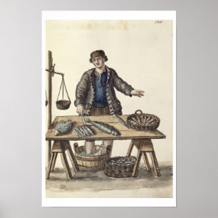 Fishmonger, Venetiaans (manuscript) Poster
