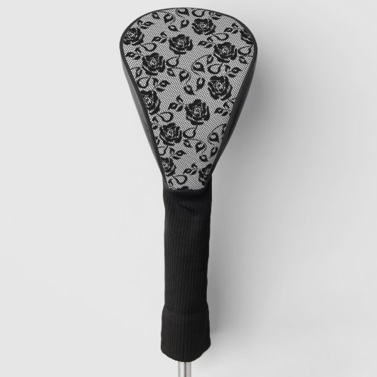 Fishnet Black Lace Golf Head Hoesje Golfheadcover (Voorkant)