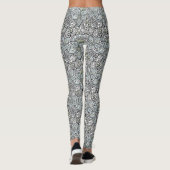 Fishnet lace floral pattern white pink black leggings (Achterkant)