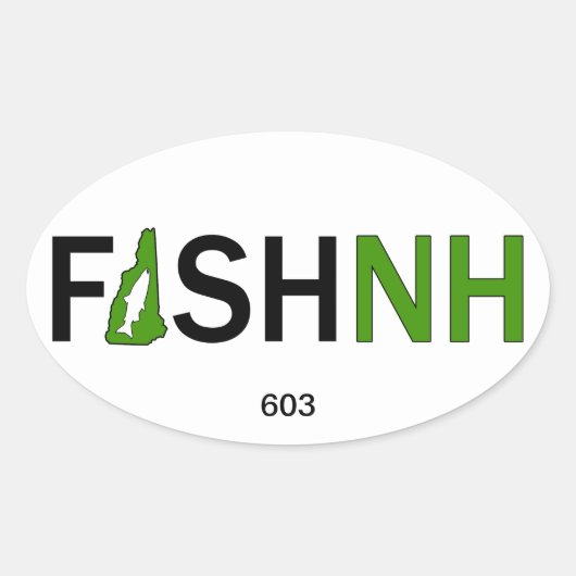 FISHNH New Hampshire Vis Sticker - 603 (Voorkant)