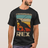 Fishsaurus Bass Vissen T Rex Dinosaur T-shirt (Voorkant)