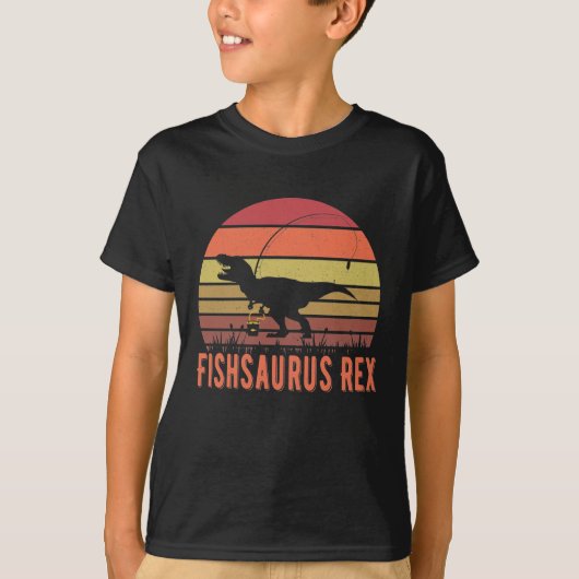 Fishsaurus T-Rex Dinosaur - Grappige Gevist minnaa T-shirt (Voorkant)