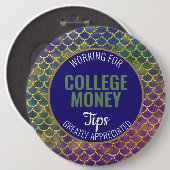 Fishscales Tips gewaardeerd | Studiegeld Ronde Button 6,0 Cm (Voorkant /achterkant)