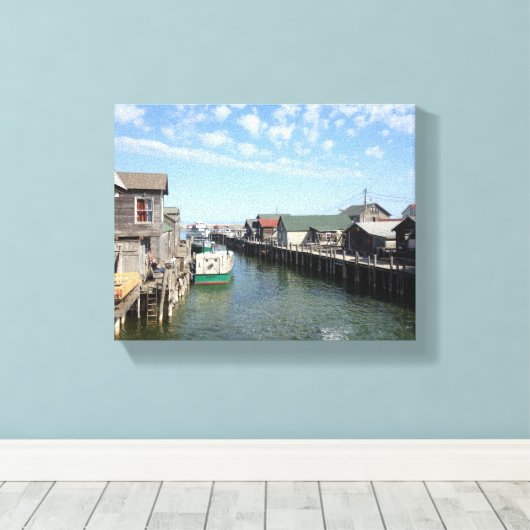 Fishtown, Leland, Michigan Canvas Afdruk (Insitu (Houten vloer))