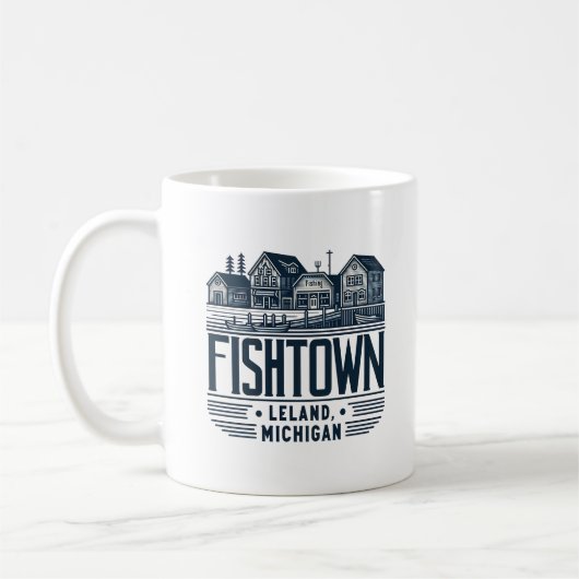 Fishtown Leland Michigan Funny Koffiemok (Links)
