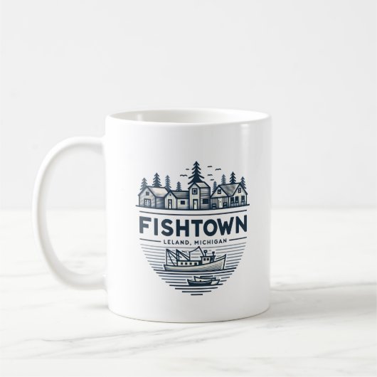 Fishtown Leland Michigan Vakantie Koffiemok (Links)