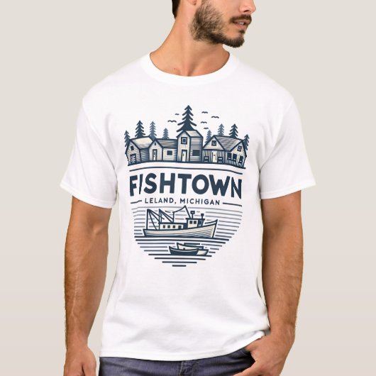 Fishtown Leland Michigan Vakantie T-shirt (Voorkant)
