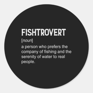 Fishtrovert Byss Vissen Bootvaren Definitie Woorde Ronde Sticker