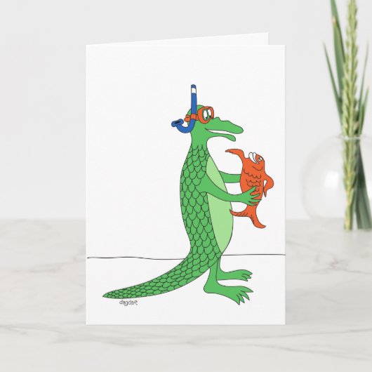 Fishy Alligator aangepaste Kaart (Voorkant)