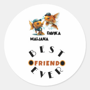 Fishy beste vriend voor altijd Besties Ronde Sticker