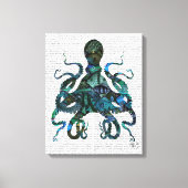Fishy Blue Octopus Canvas Afdruk (Voorkant)
