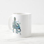 Fishy Blue Octopus Koffiemok (Voorkant links)