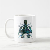 Fishy Blue Octopus Koffiemok (Links)