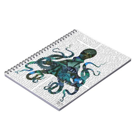 Fishy Blue Octopus Notitieboek (Linkerzijde)