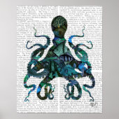 Fishy Blue Octopus Poster (Voorkant)