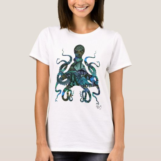 Fishy Blue Octopus T-shirt (Voorkant)