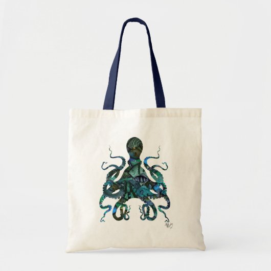 Fishy Blue Octopus Tote Bag (Voorkant)